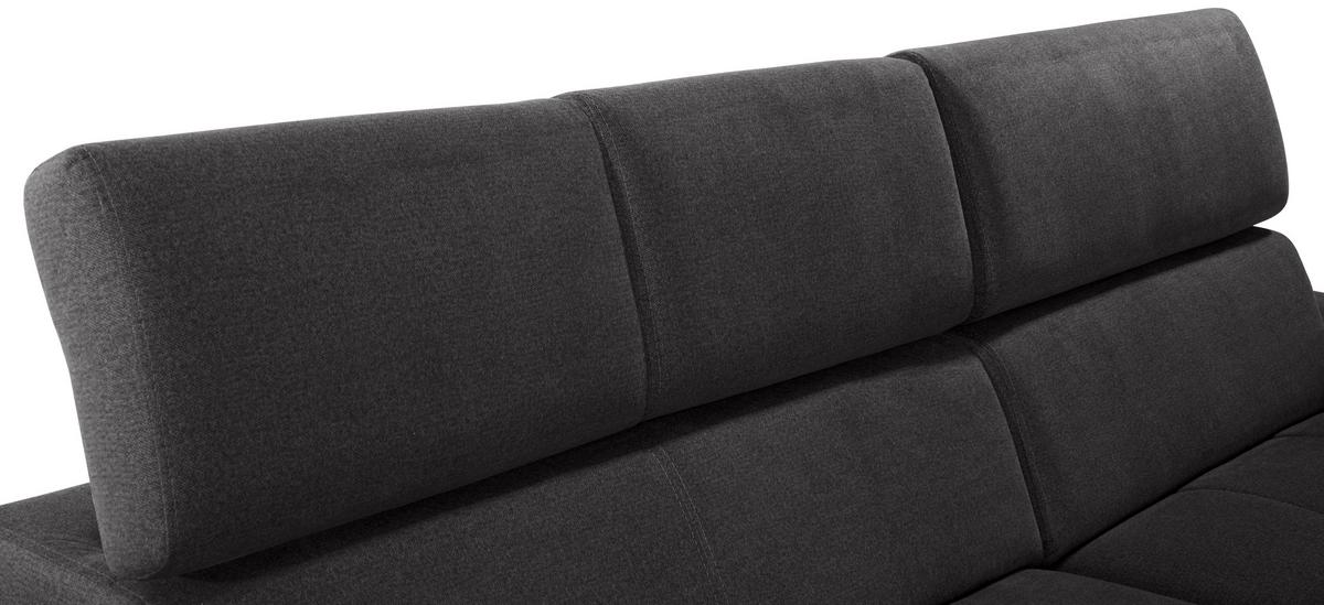 Ecksofa Perry - Silberfarben/Graphitfarben, Design, Textil (292/183cm) - Livetastic