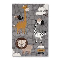 DĚTSKÝ KOBEREC ZOO 2, 160/230cm, šedá - šedá, Konvenční, textil (160/230cm) - Mömax