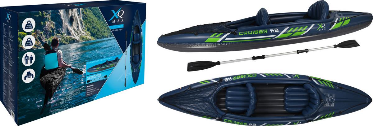 Kajak XQMAX Cruiser X3 Schwarz/Hellgrün - Schwarz/Hellgrün, Basics, Kunststoff (342/76/32cm)
