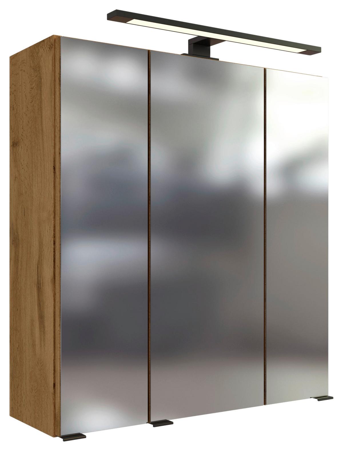 Badmöbel-Set Manchester B: 90 cm Eiche Wotan Dekor - Eichefarben, MODERN, Holzwerkstoff (90cm) - Held