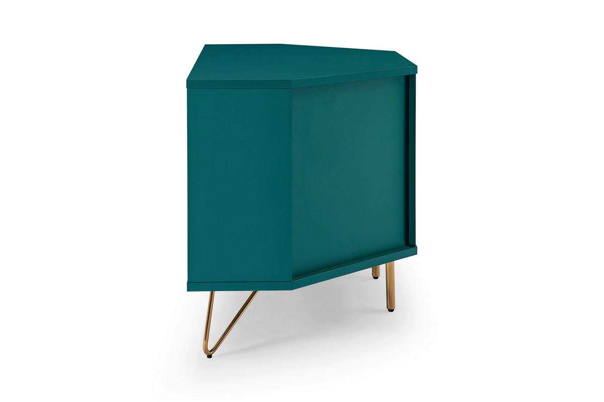 Lowboard Blau B: 100cm - Blau/Messingfarben, Design, Holzwerkstoff (100/58/50cm) - Livetastic