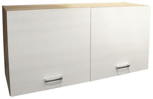 Küchenoberschrank Andy 100 cm Weiß/Eiche Dekor 2 Drehtüren - Weiß/Sonoma Eiche, Basics, Holzwerkstoff (100/50/31cm) - MID.YOU