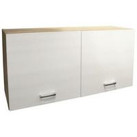 Küchenoberschrank Andy 100 Cm Weiß/eiche Dekor 2 Drehtüren - Weiß/Sonoma Eiche, Basics, Holzwerkstoff (100/50/31cm) - MID.YOU
