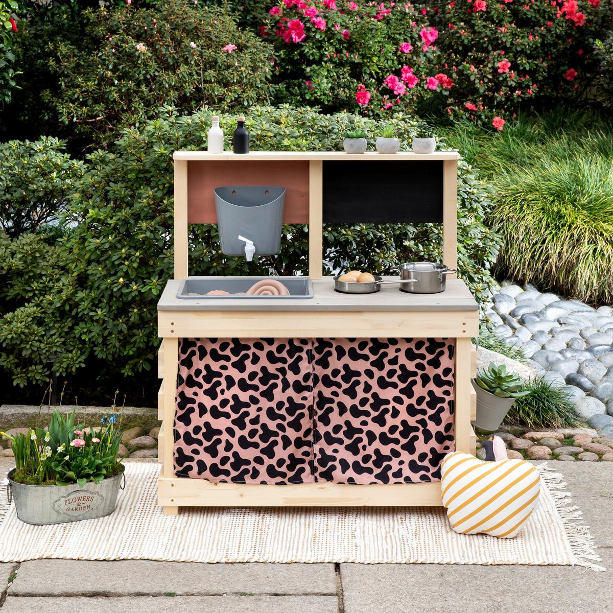 Kinderküche Muddy Buddy® - Birkefarben/Rosa, Basics, Holz (80/40/90cm) - MUDDY BUDDY