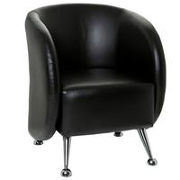 Sessel St. Lucia Schwarz - Chromfarben/Schwarz, MODERN, Textil (60/85/50cm) - MID.YOU