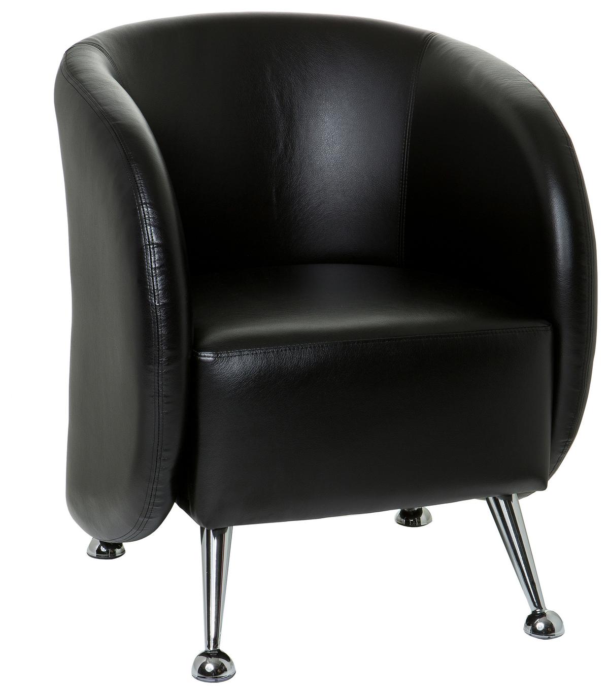 Sessel St. Lucia Schwarz - Chromfarben/Schwarz, MODERN, Textil (60/85/50cm) - MID.YOU