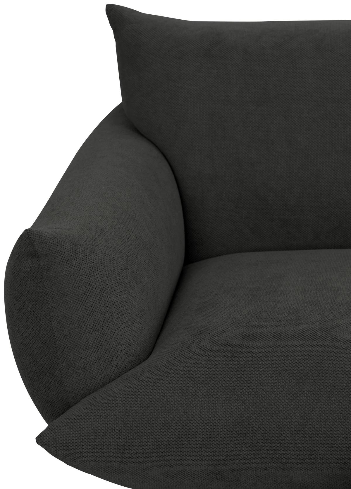 Sofa Honey - Anthrazit/Schwarz, Trend, Textil (185/77/83cm) - P & B
