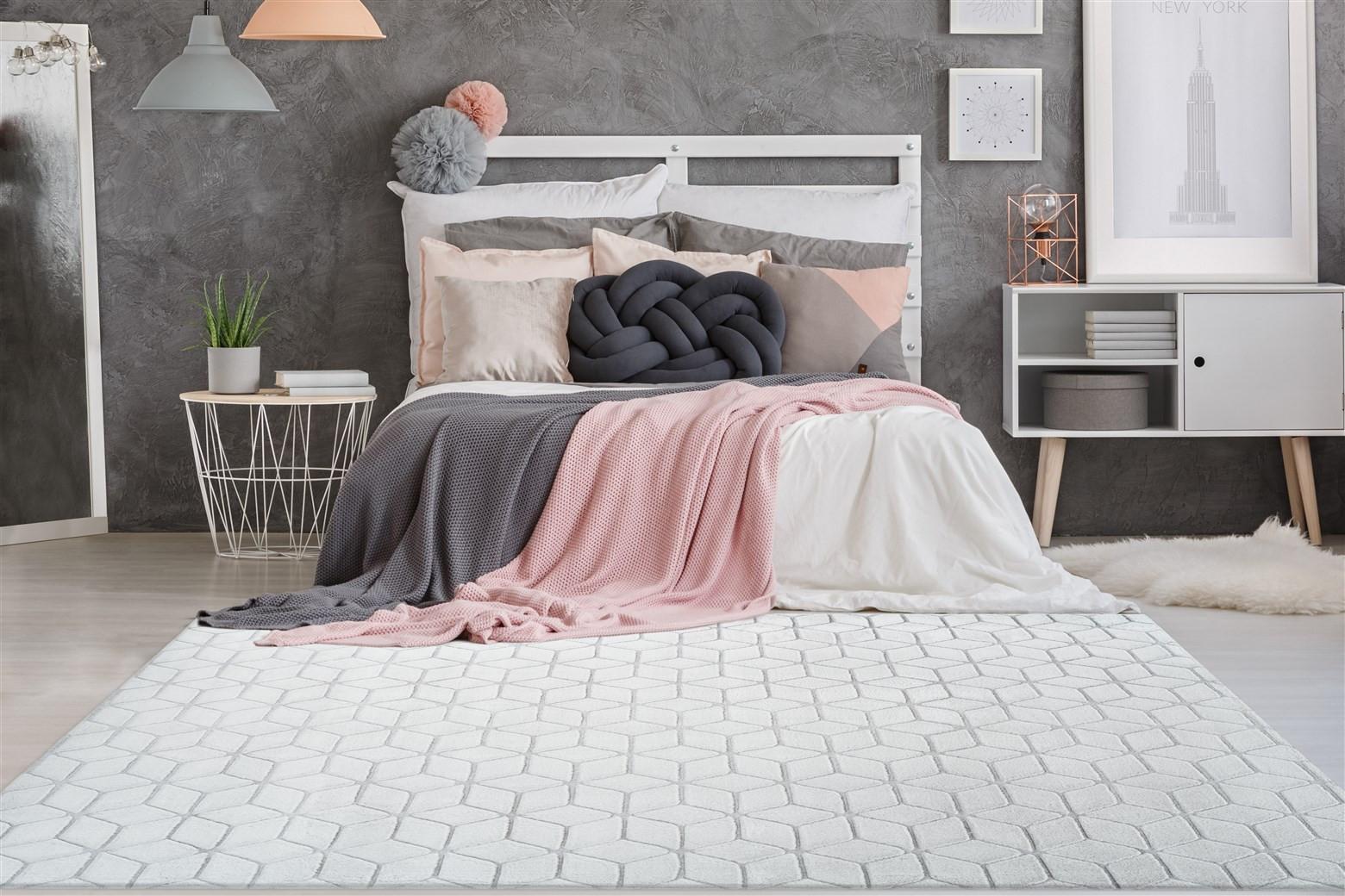 Teppich Grau, Weiß Vivica 125, BxL: 120x160 cm - Weiß/Grau, KONVENTIONELL, Textil (120/160cm)