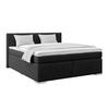 Boxspringbett Mira Webstoff Schwarz, Lf:160x200cm - Silberfarben/Graphitfarben, KONVENTIONELL, Holz/Textil (160/200cm)