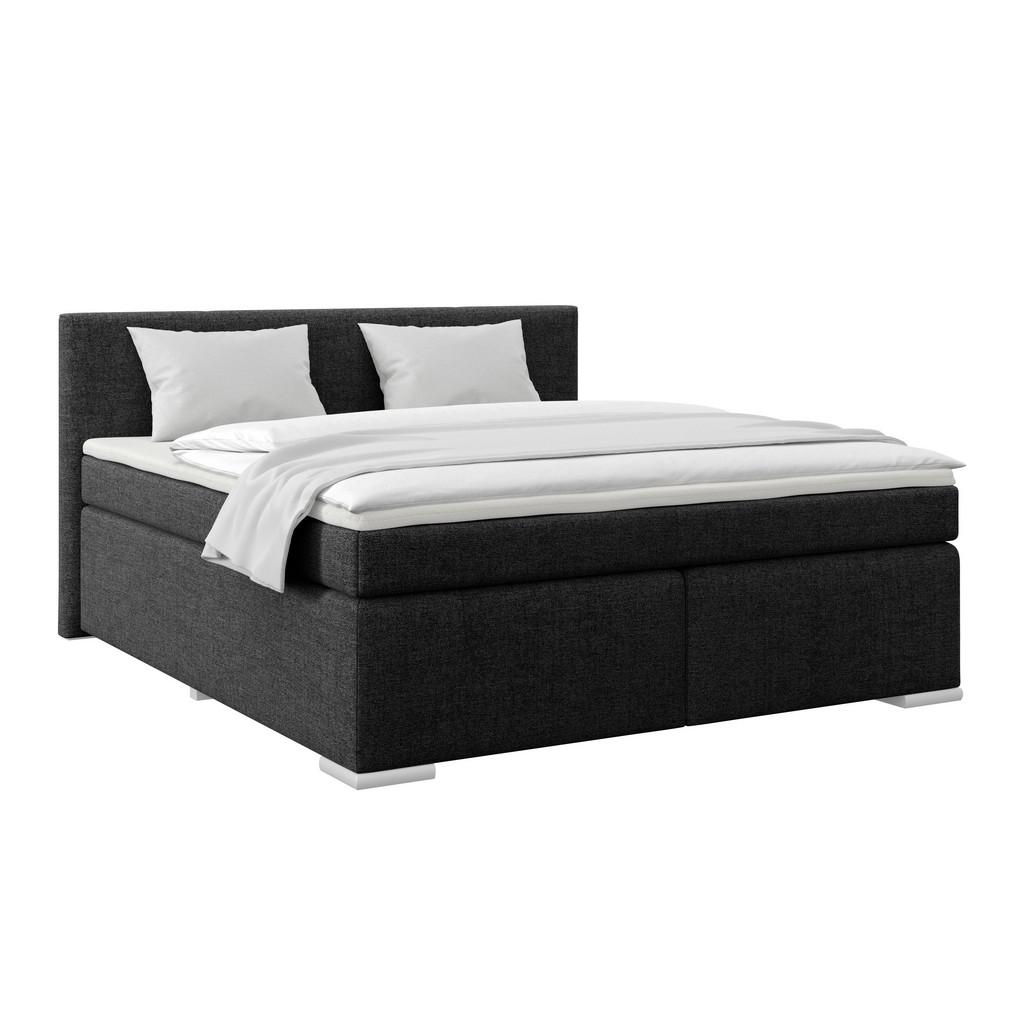 Boxspringbett mit Topper 160x200 Mira Schwarz