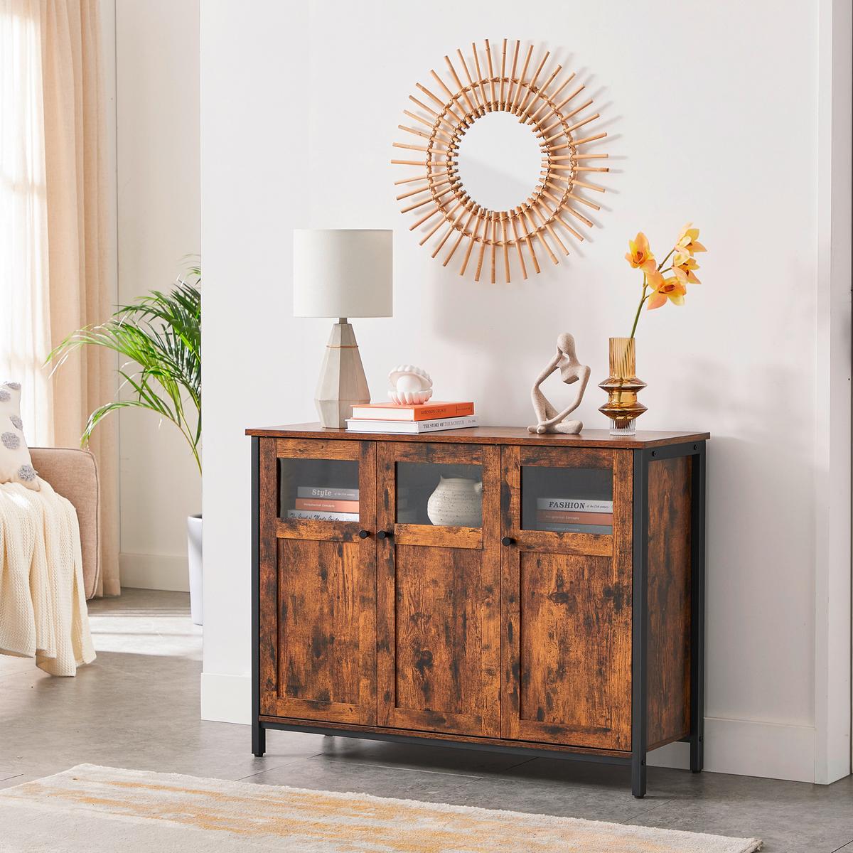 Sideboard Schwarz, Dunkelbraun B: 100 Cm - Dunkelbraun/Schwarz, Trend, Holzwerkstoff (100/75/35cm) - MID.YOU