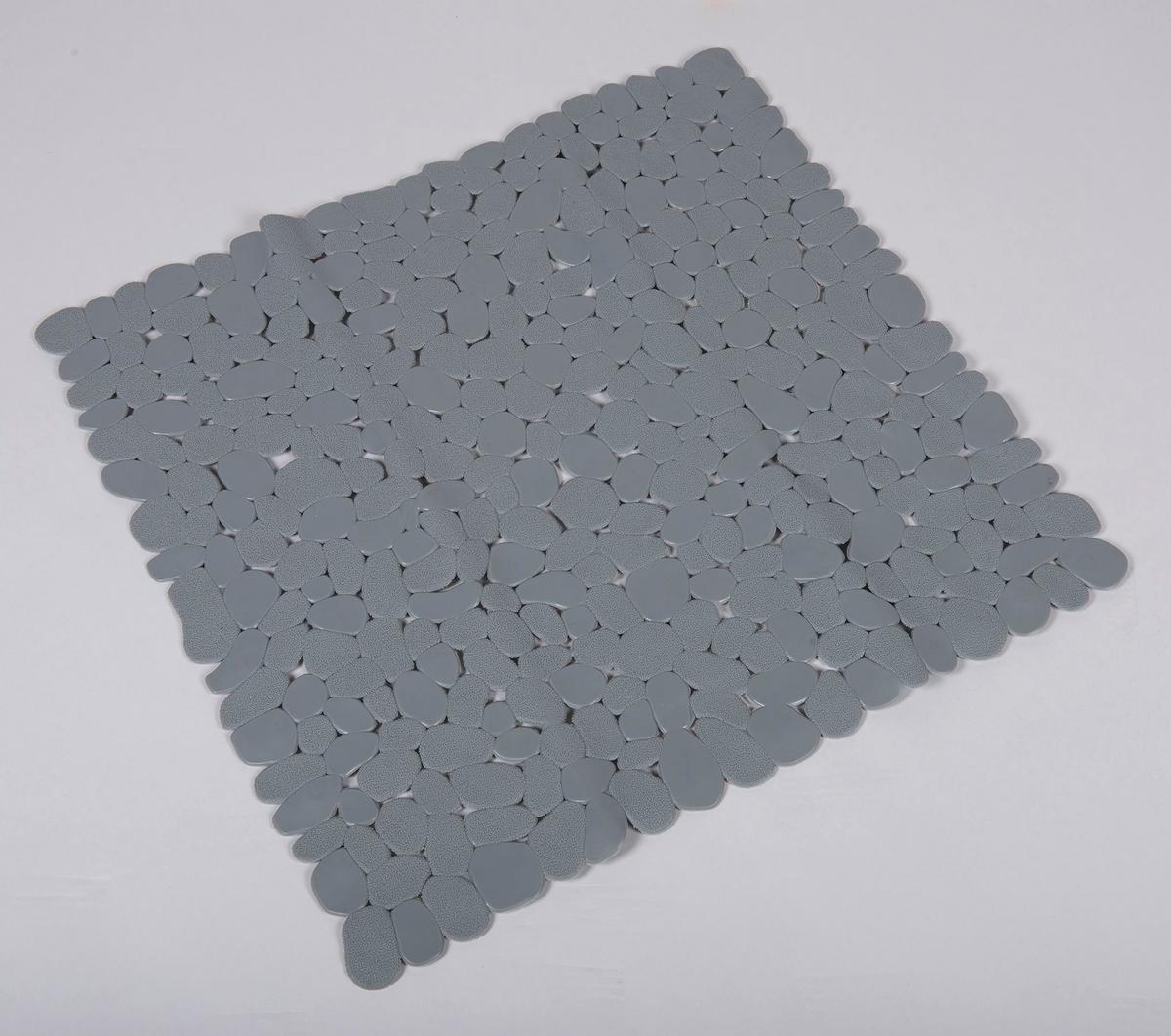 Duscheinlage Stones - Silberfarben, Kunststoff (50/50cm)