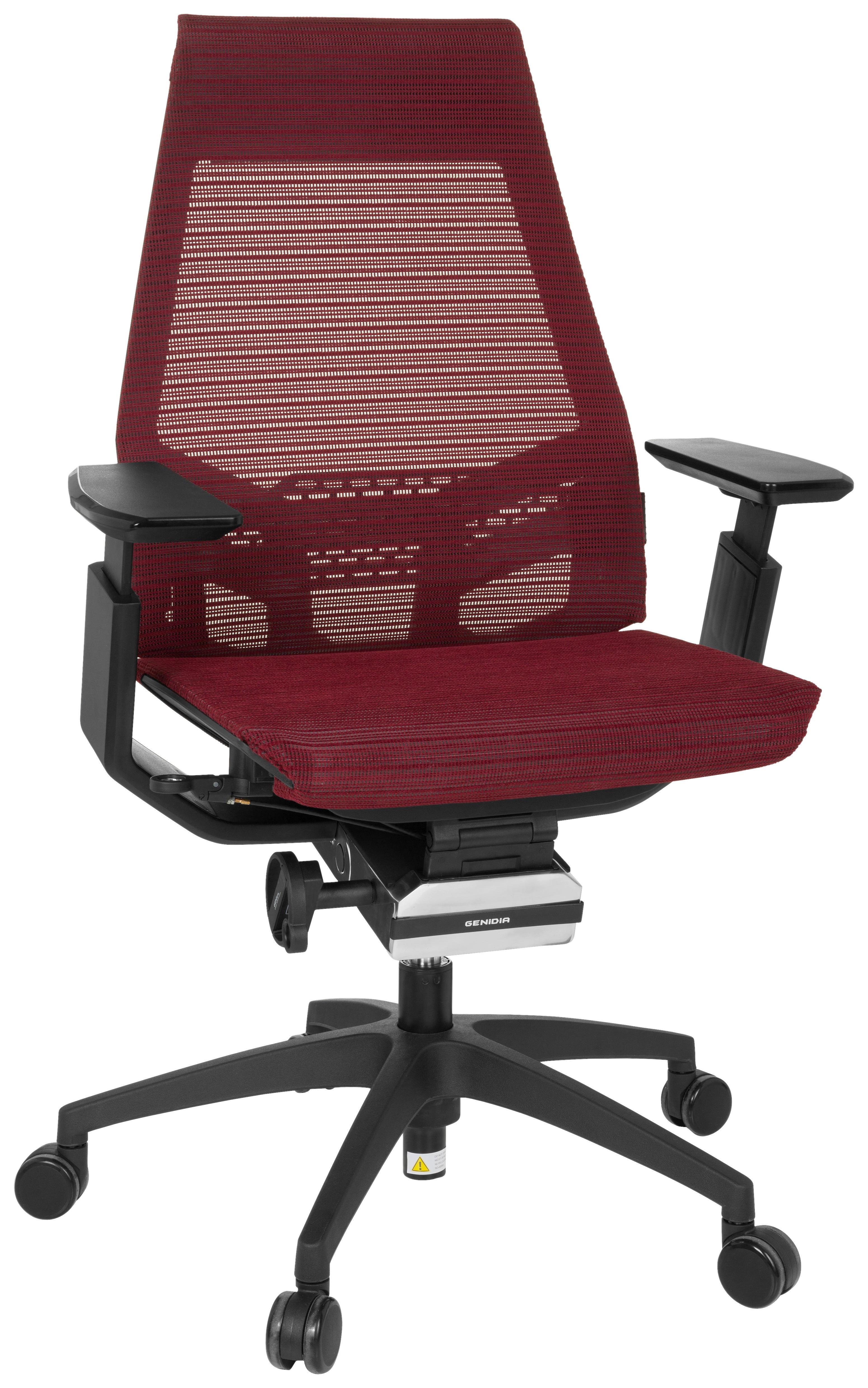 Drehstuhl Genidia Smart Black Höhenverstellbar Weinrot - Weinrot/Schwarz, MODERN, Kunststoff/Textil (70/112/55cm) - MID.YOU