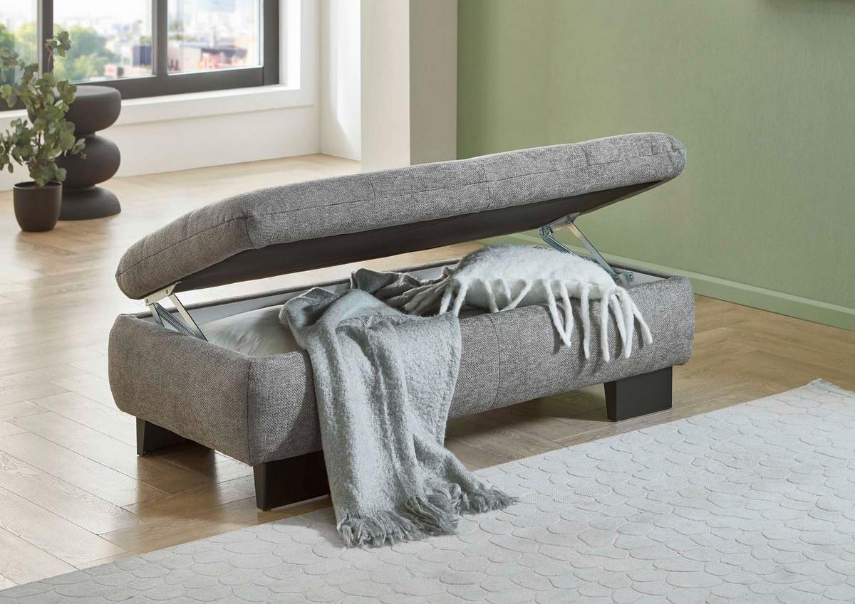 Výklopný taburet LANDO, šedá žinylka - šedá, Moderní (135/45/63cm) - Premium Living