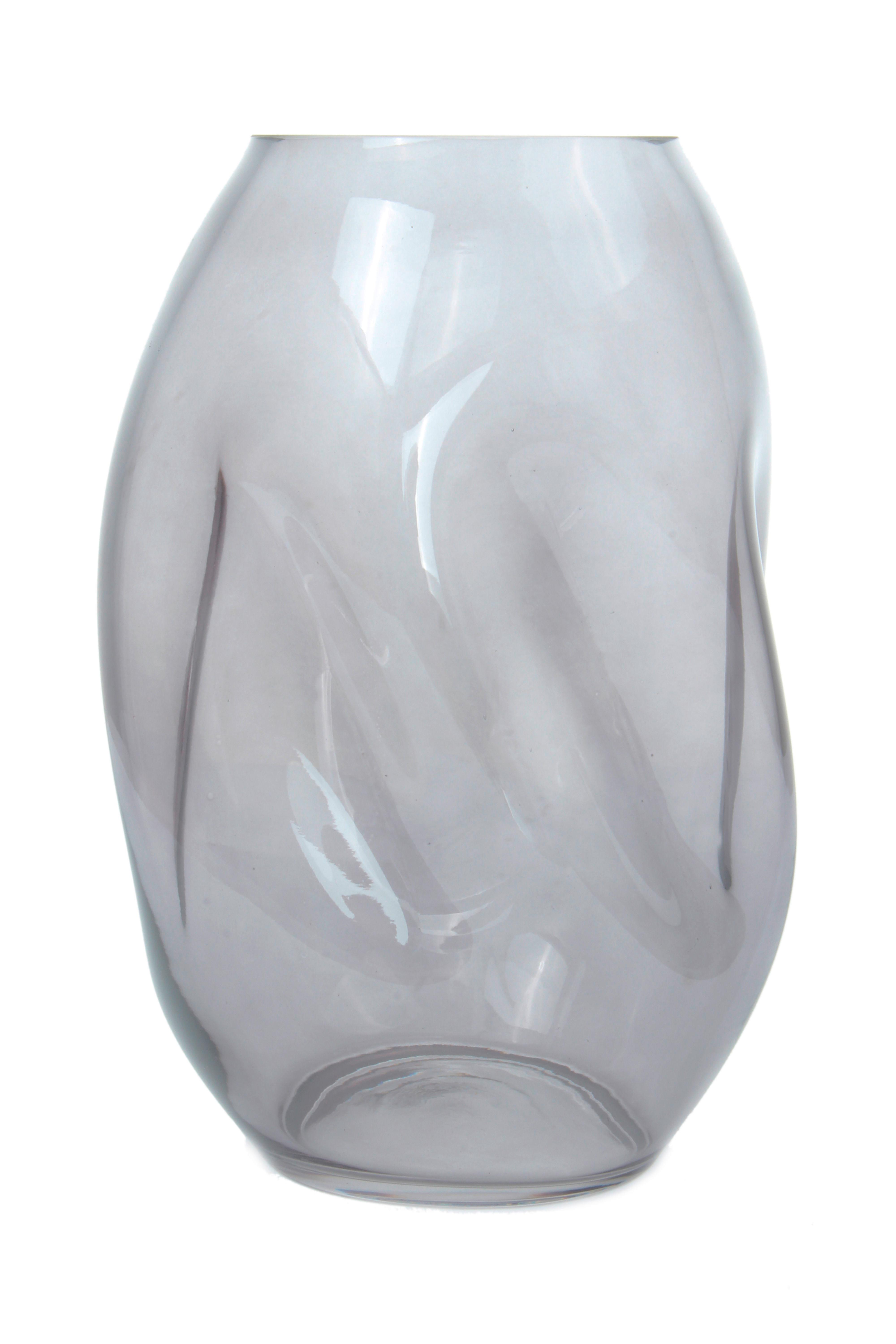 Vase Sidney Zylindrisch Glas Grau H: 25 cm - Grau, Design, Glas (15/25/15cm)