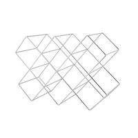 Weinregal Eisen Silberfarben 8 Flaschen BxH: 16,6x31cm - Silberfarben, Basics, Metall (46/16,6/31cm) - Echtwerk
