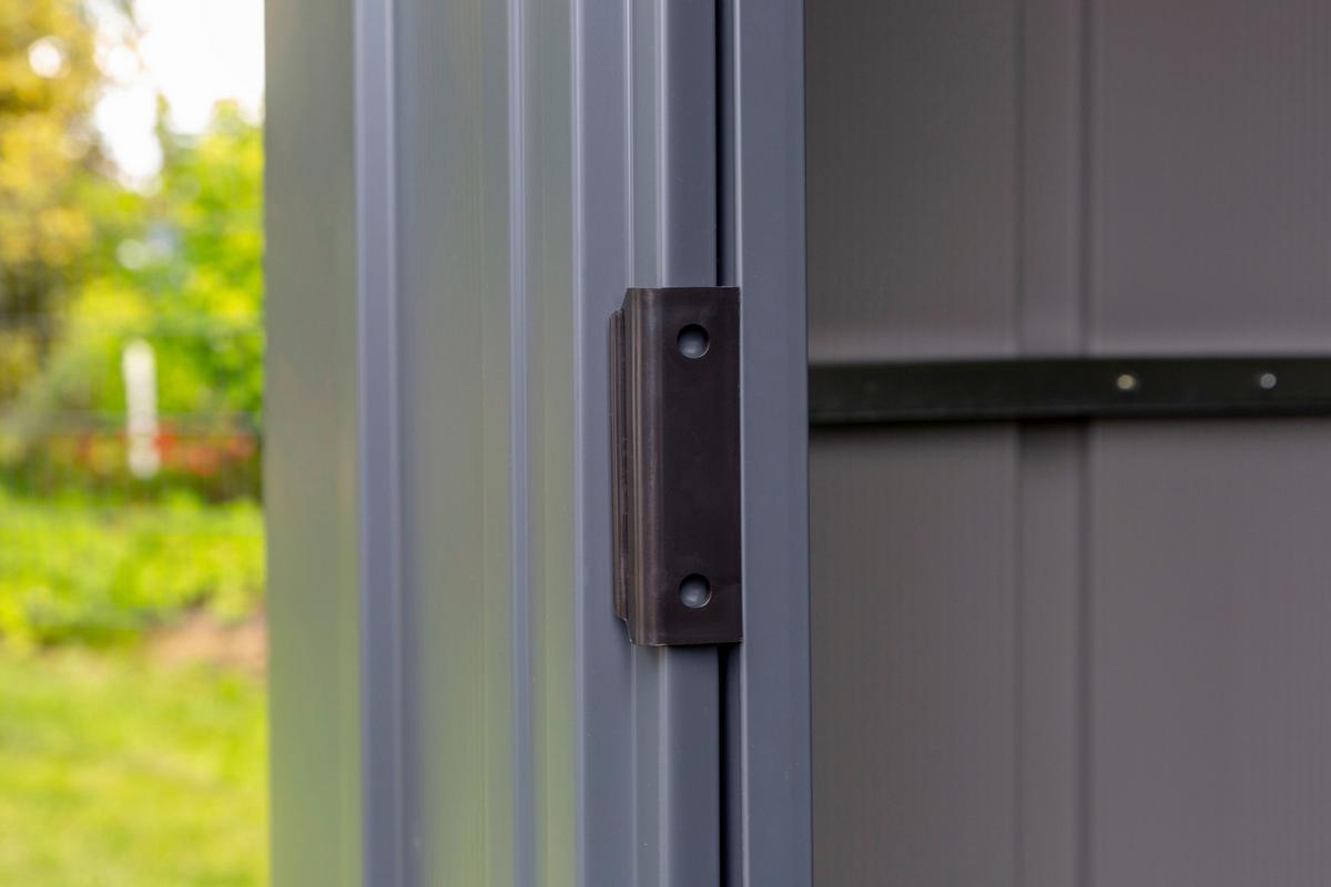 Gerätehaus mit Schiebetür 194x191x151 cm - Grau, Basics, Metall (194/191/151cm)