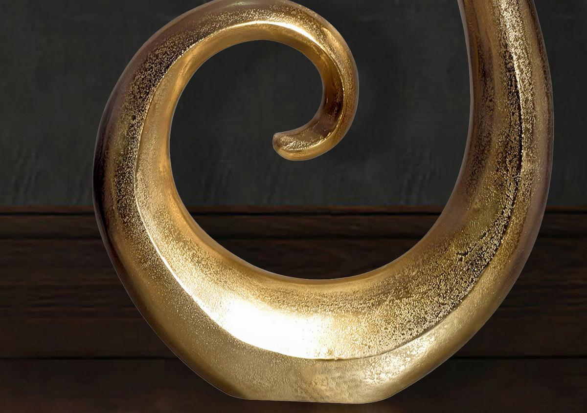 Dekovase Spirale Goldfarben B: 48 cm - Goldfarben, Design, Metall (48/100/10cm) - Livetastic