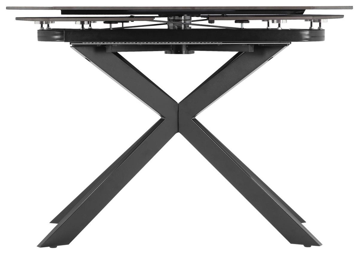 Esstisch Senna Grau/Schwarz L: 120-180 cm - Schwarz/Grau, MODERN, Stein/Metall (120-180/90/75.5-79cm) - P & B