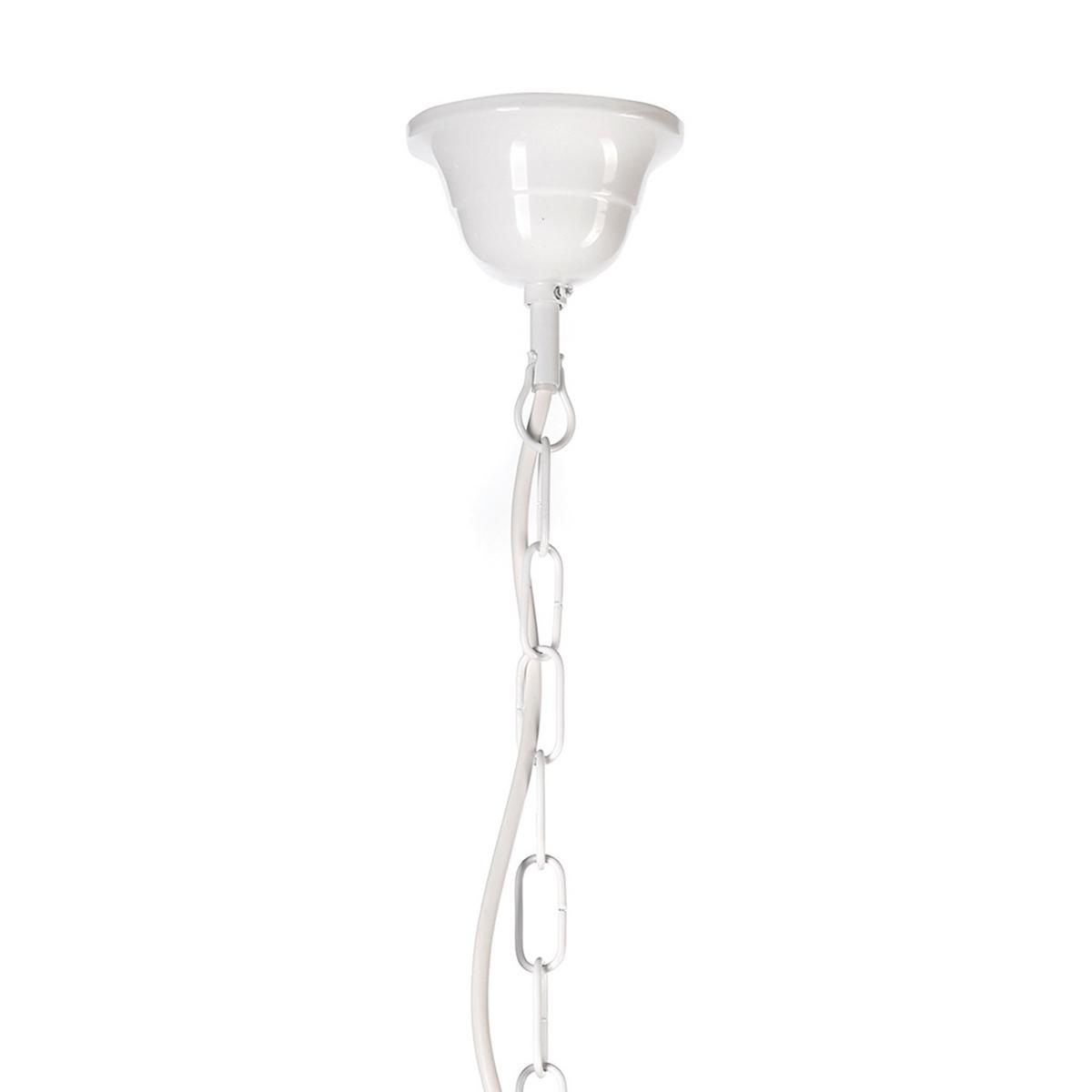Kronleuchter Antron Weiß L: 70 cm 6w - Weiß, KONVENTIONELL, Glas/Metall (70/70/100cm)