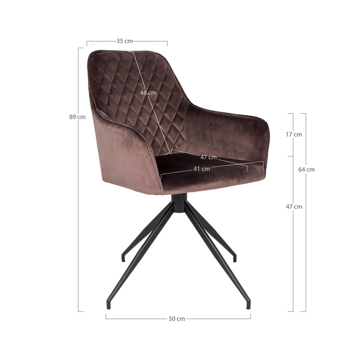 Armlehnstuhl Harbo Graubraun B: 56 cm - Graubraun/Schwarz, MODERN, Textil/Metall (56/89/62cm) - MID.YOU