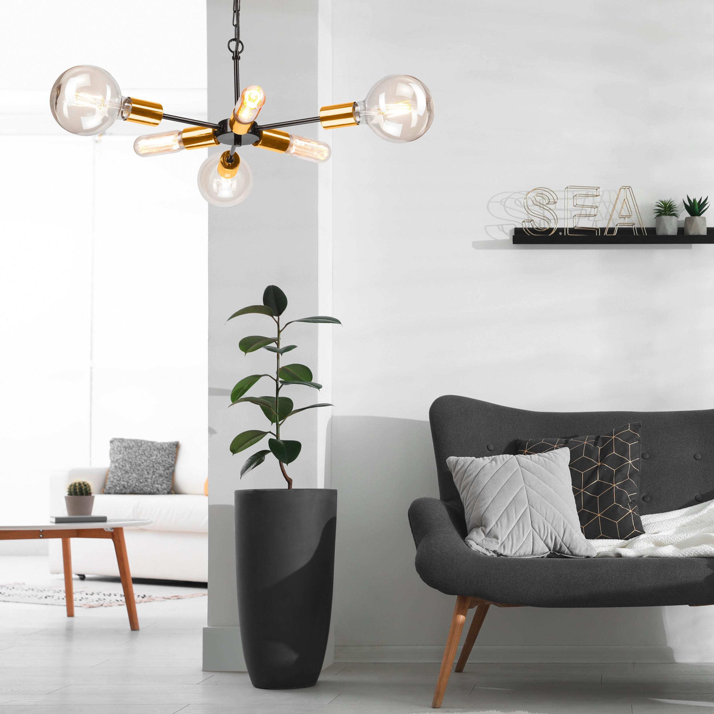 Hängeleuchte 42770 Starla - Goldfarben, Design (74/34/74cm)