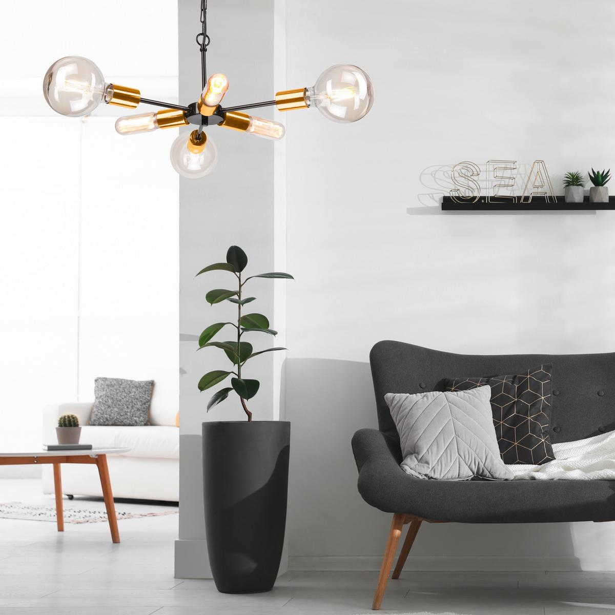 Hängeleuchte 42770 Starla - Goldfarben, Design (74/34/74cm)