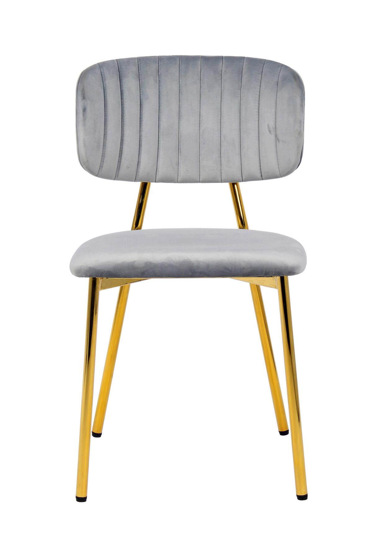 SADA STOLIČIEK KIAN - sivá/zlatá, Modern, kov/textil (47/80/51cm) - MID.YOU