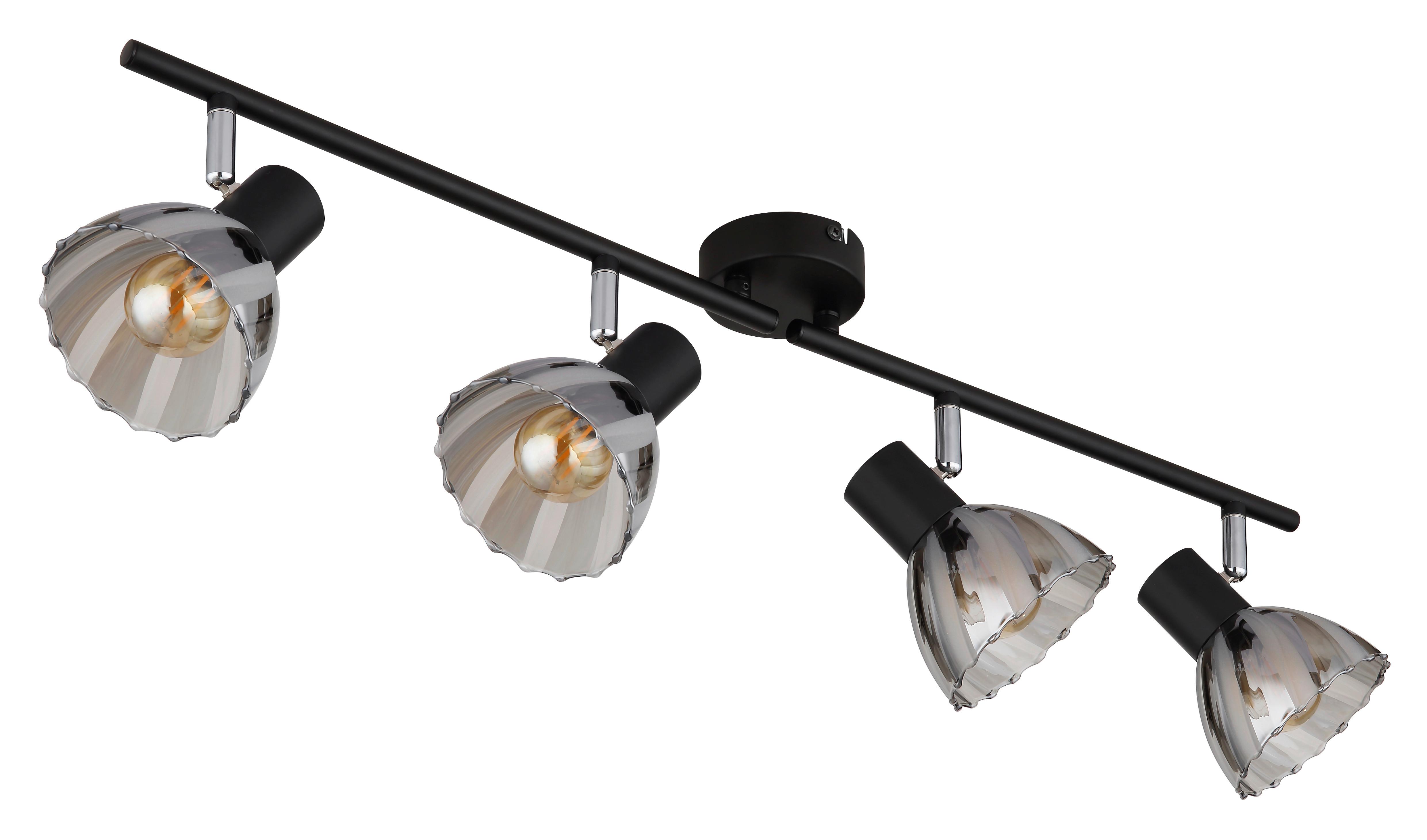 Strahler Zachery Grau Schwarz L: 70 cm - Schwarz/Grau, KONVENTIONELL, Glas/Metall (70/13/19cm) - Globo