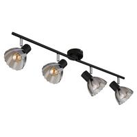 Strahler Zachery Grau Schwarz L: 70 cm - Schwarz/Grau, KONVENTIONELL, Glas/Metall (70/13/19cm) - Globo
