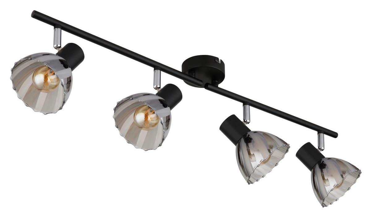 Strahler Zachery Grau Schwarz L: 70 cm - Schwarz/Grau, KONVENTIONELL, Glas/Metall (70/13/19cm) - Globo