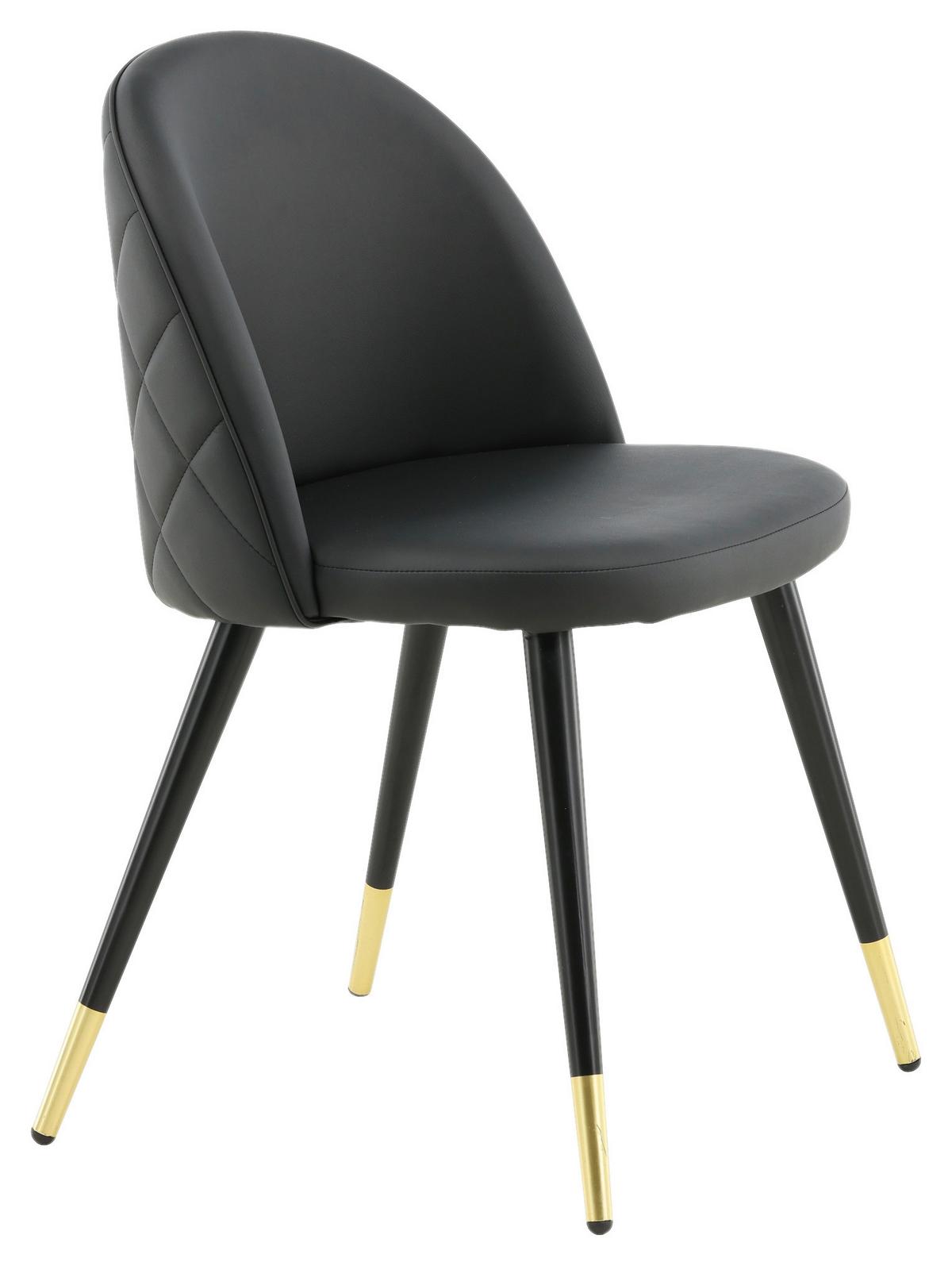 Stuhl-set Velvet - Schwarz, Design, Textil/Metall (50/77/48cm) - Livetastic