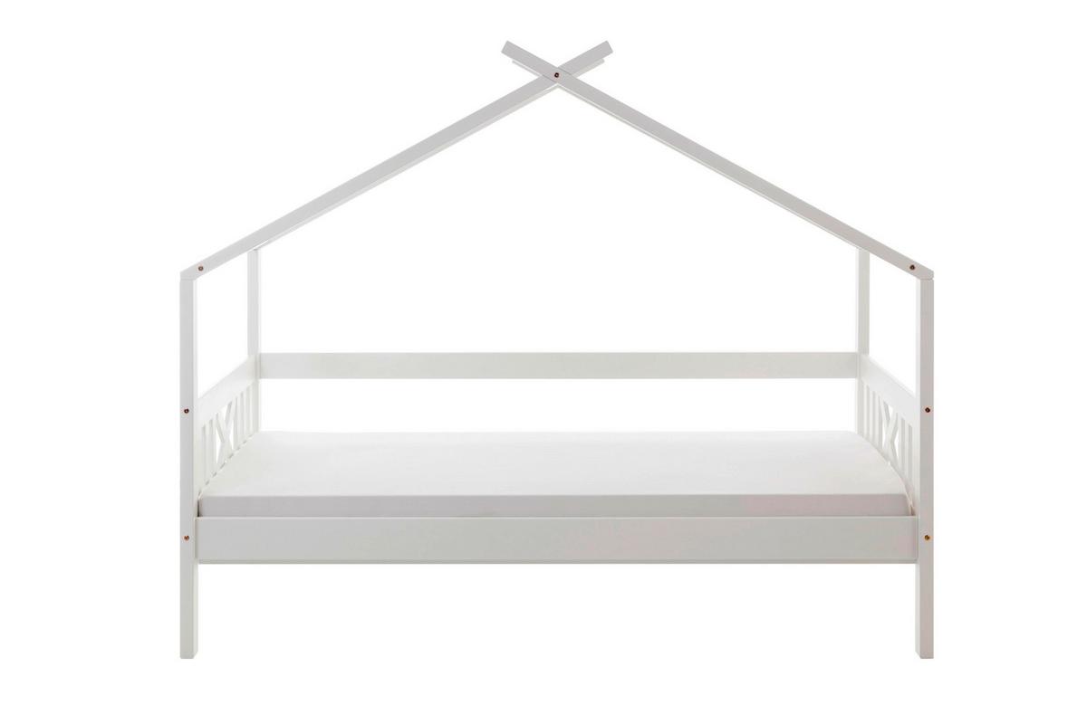 Hausbett Susa Weiß LF: 90x200cm - Weiß/Naturfarben, KONVENTIONELL, Holz/Holzwerkstoff (90/200cm)
