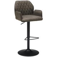 Barhocker Höhenverstellbar Mit Lehne Wanda Webstoff Grau - Schwarz/Grau, KONVENTIONELL, Textil/Metall (51/90-111/52cm) - MID.YOU