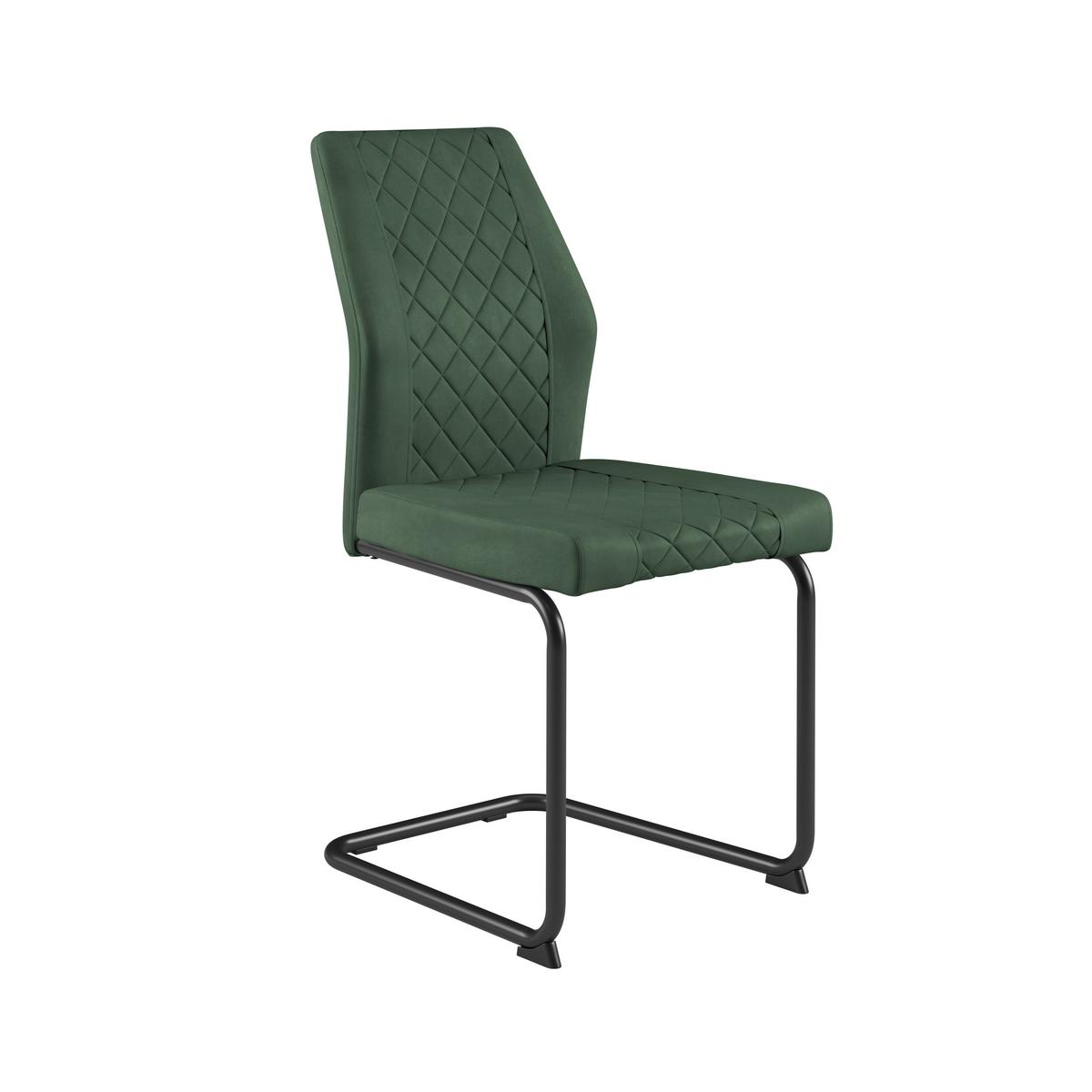 Stuhl Nina Velours Grün, B: 49 Cm - Grün, MODERN, Textil/Metall (44/98/60cm)