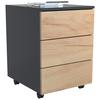 Rollcontainer Anthrazit/ Eiche Dekor Dalrosa 39x55x45cm - Honigeiche/Anthrazit, MODERN, Holzwerkstoff/Kunststoff (39/55/45cm) - MID.YOU