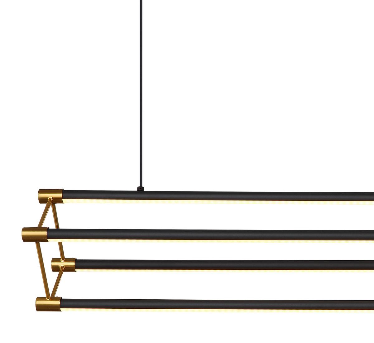 LED-Hängeleuchte 67184-40 - Goldfarben/Schwarz, Design, Kunststoff/Metall (104/16,2/150cm) - Globo