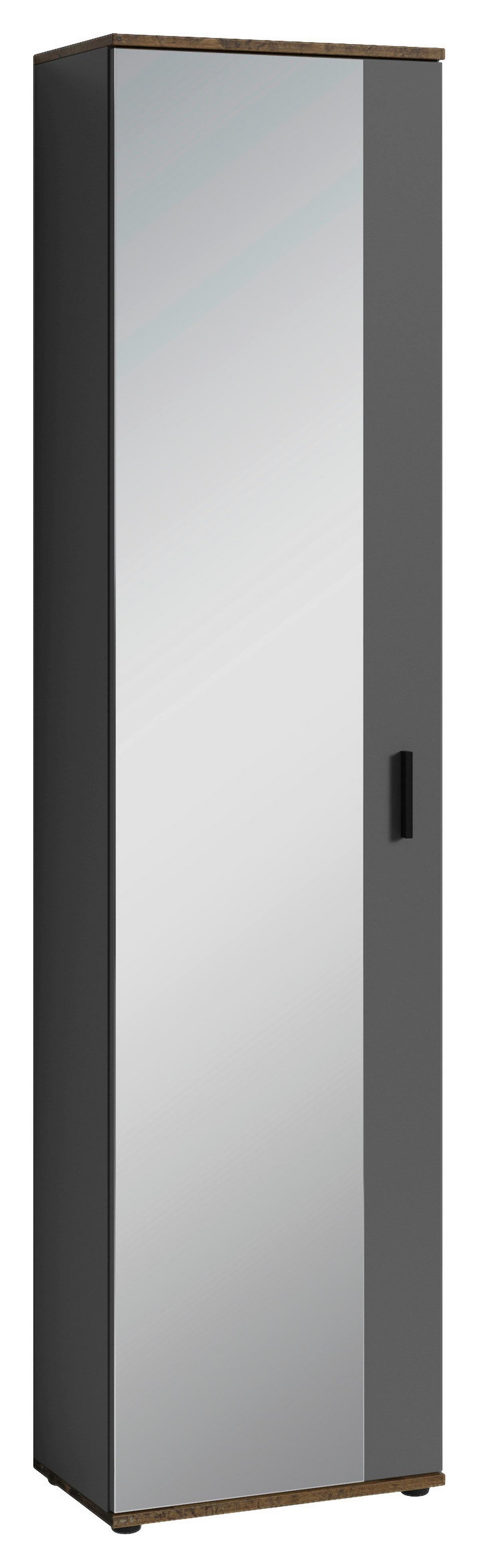 Garderobe Jakob 5-Teilig Alteiche/Anthrazit B: 49 cm - Alteiche/Anthrazit, Design, Glas/Holzwerkstoff (49/196/30cm) - MID.YOU