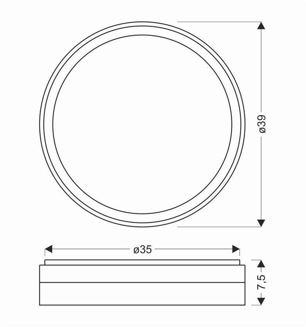 LED-Deckenleuchte 13-11305 Florida - Schwarz/Weiß, KONVENTIONELL, Kunststoff/Metall (40/40/7.5cm)