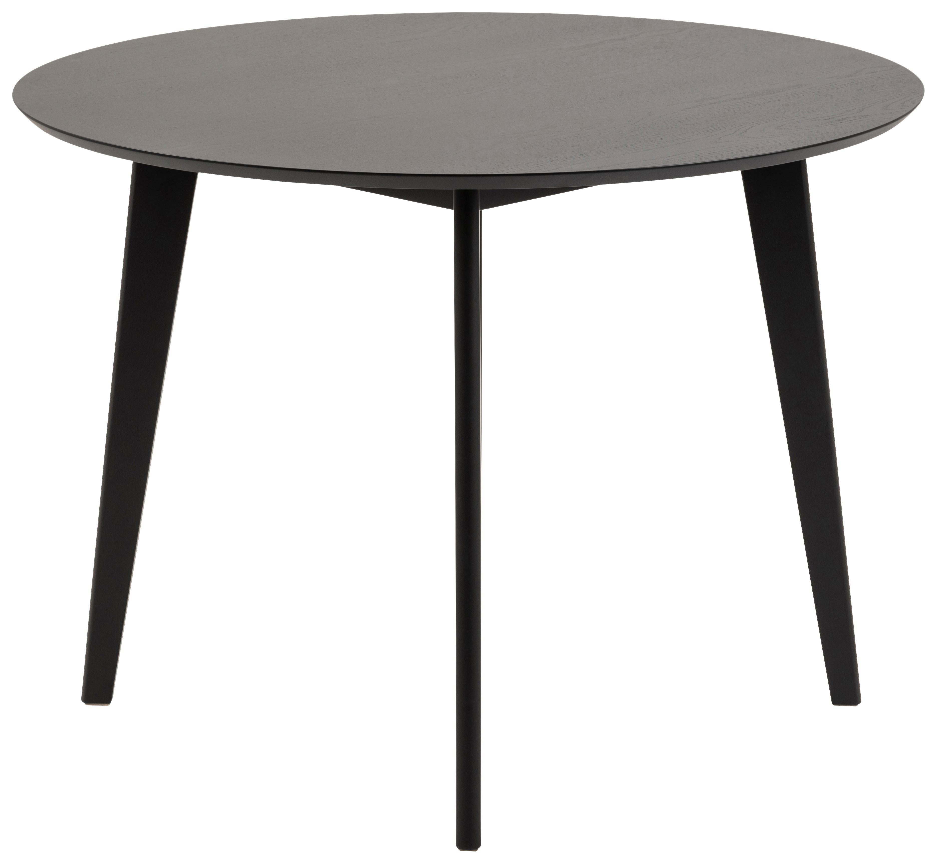 Okrúhly jedálenský stôl ROXBY 105 - čierna/farba duba, Modern, kompozitné drevo (105/76/105cm)