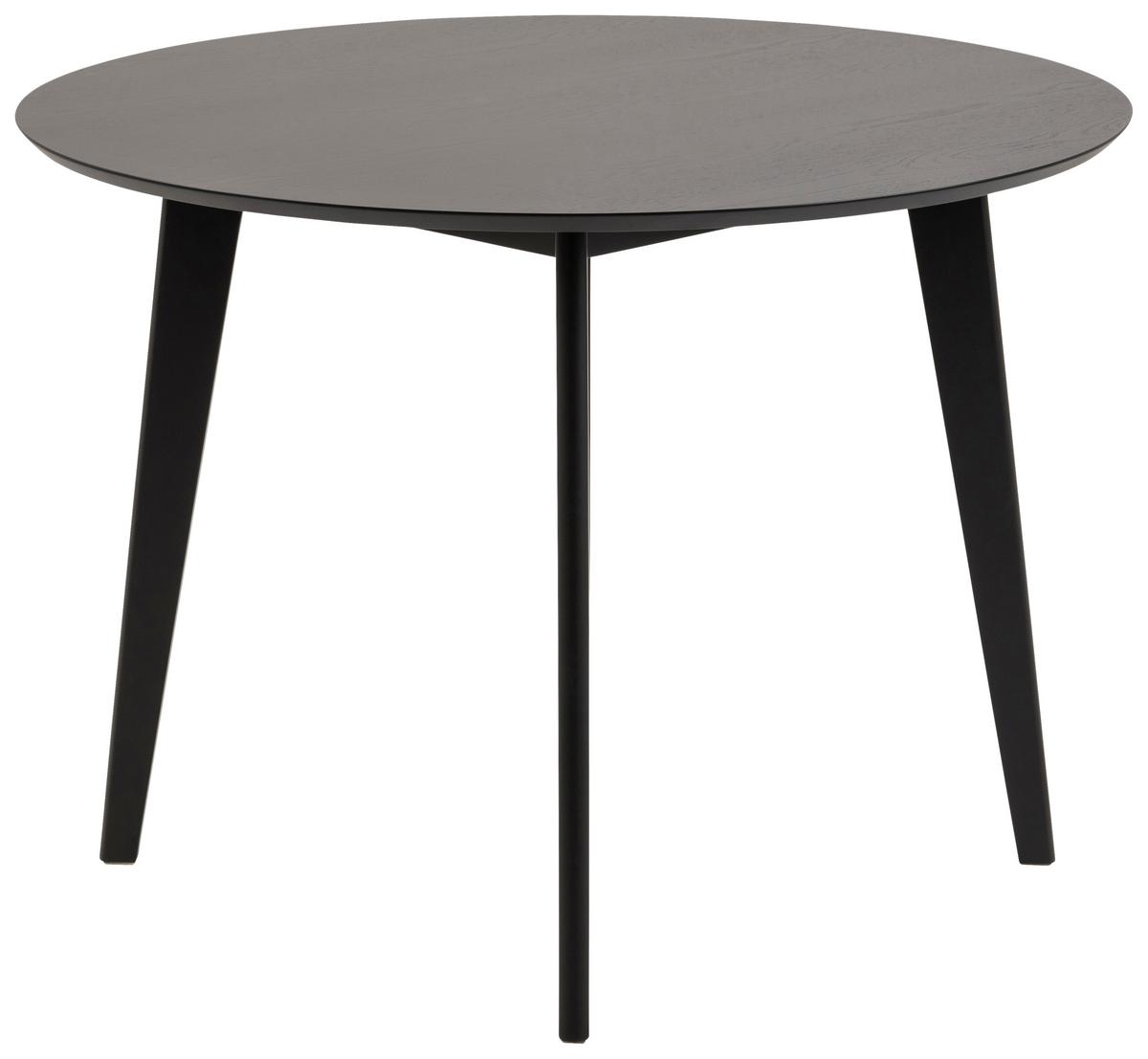 Okrúhly jedálenský stôl ROXBY 105 - čierna/farba duba, Modern, kompozitné drevo (105/76/105cm)