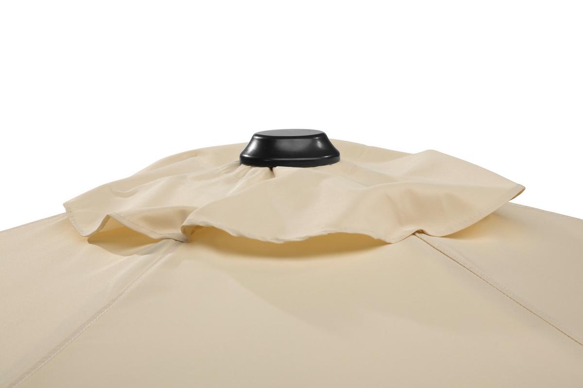 Sonnenschirm Cordoba BxHxT: 270x236x270 cm Naturfarben - Eichefarben/Naturfarben, Basics, Textil/Metall (270/236/270cm) - Schneider