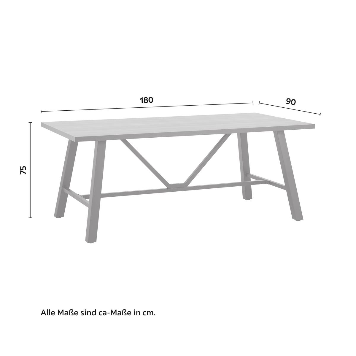 Jídelní stůl ANDRI 180x90 cm - černá/barvy vlašských ořechů, Moderní, kov/kompozitní dřevo (180/90/75cm) - Bessagi Home