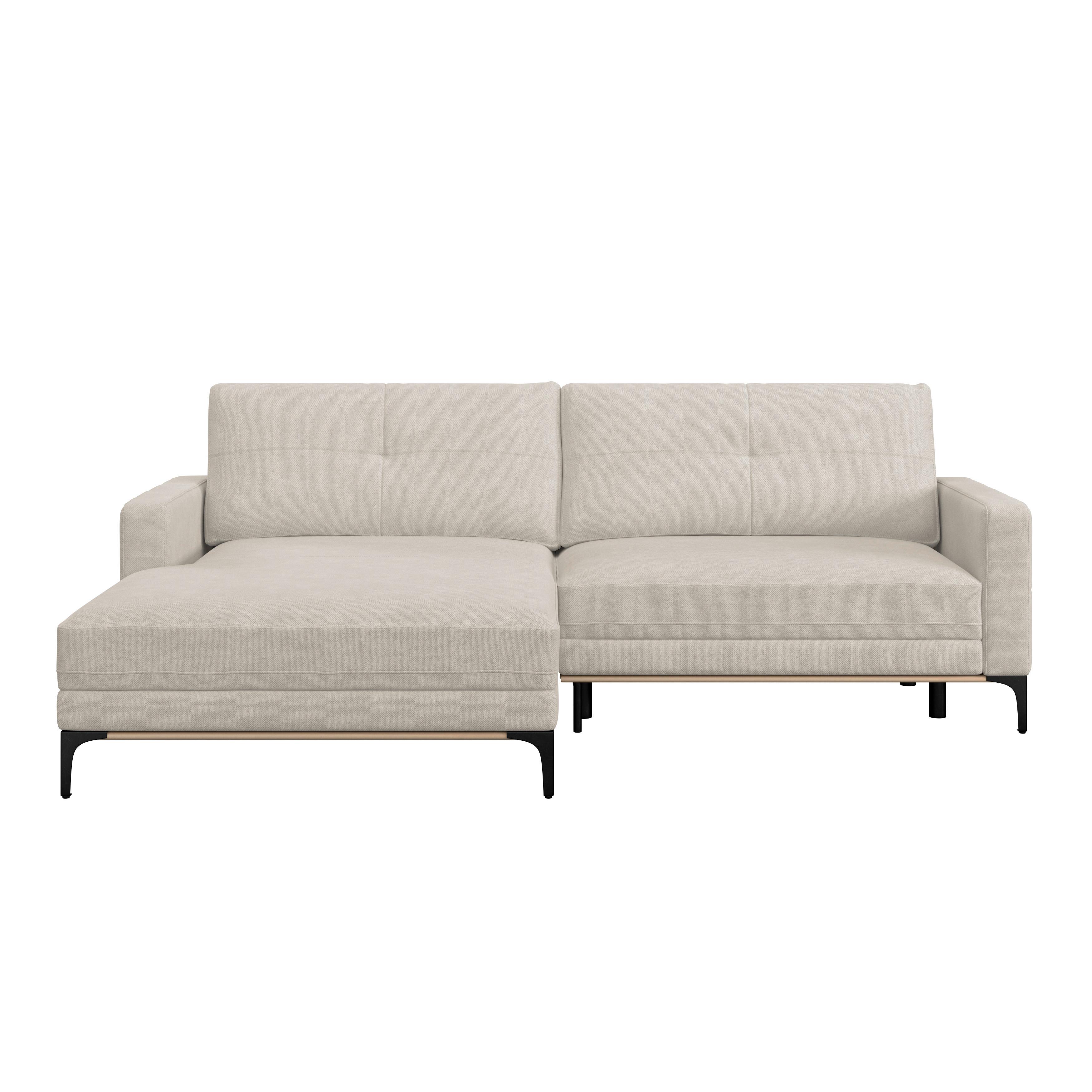 Ecksofa Bergamo - Creme/Schwarz, MODERN, Textil (162/238cm) - Ondega
