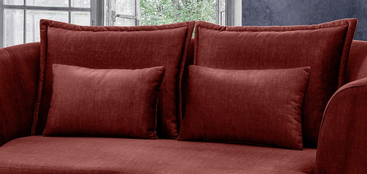 3-sitzer-sofa Pistaccio Koralle, Rücken Echt B: 209 Cm - Koralle/Schwarz, MODERN, Textil (209/85/101cm) - Livetastic