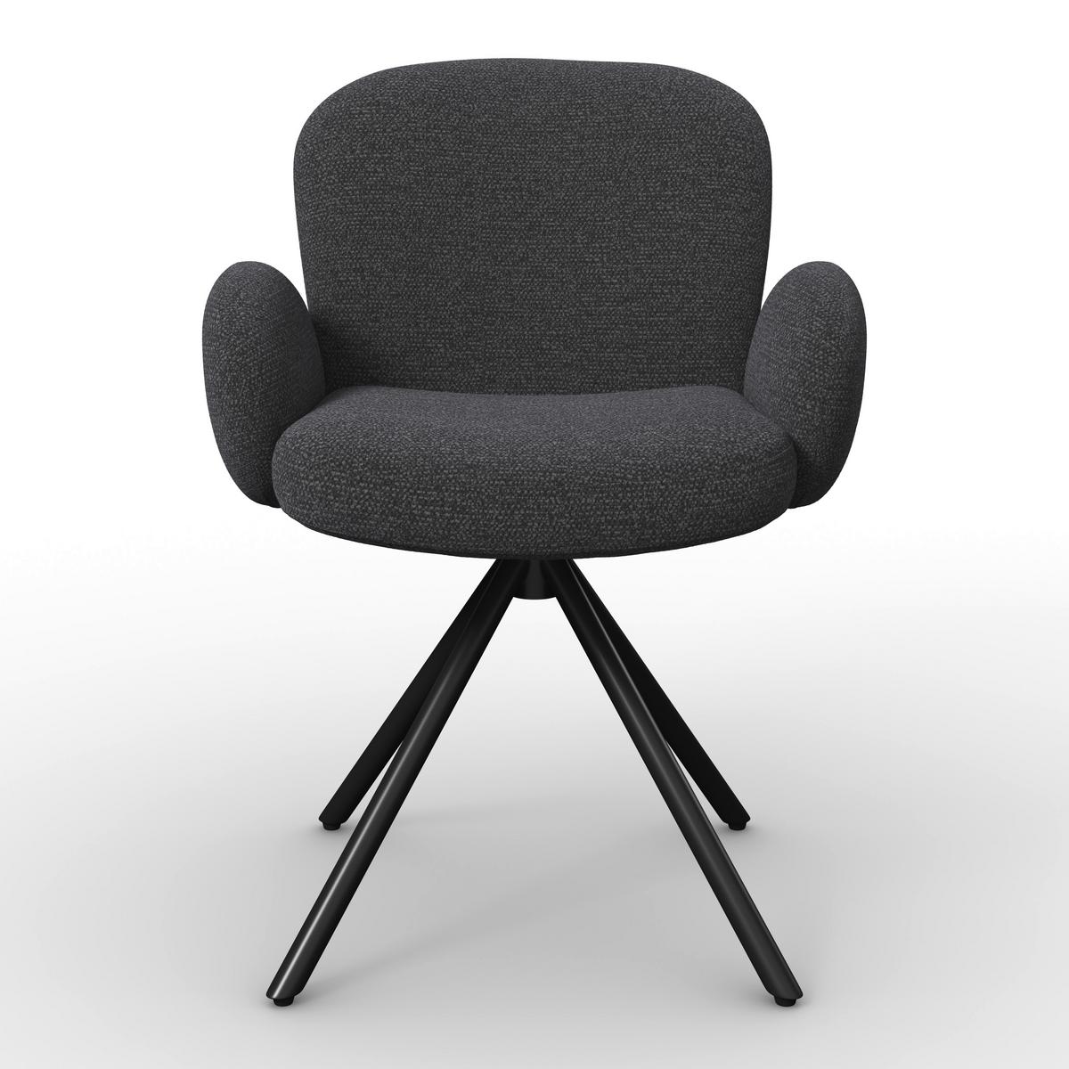 Židle Josea s područkami, šedá - šedá/černá, Moderní, kov/dřevo (64/85/63cm) - Bessagi Home