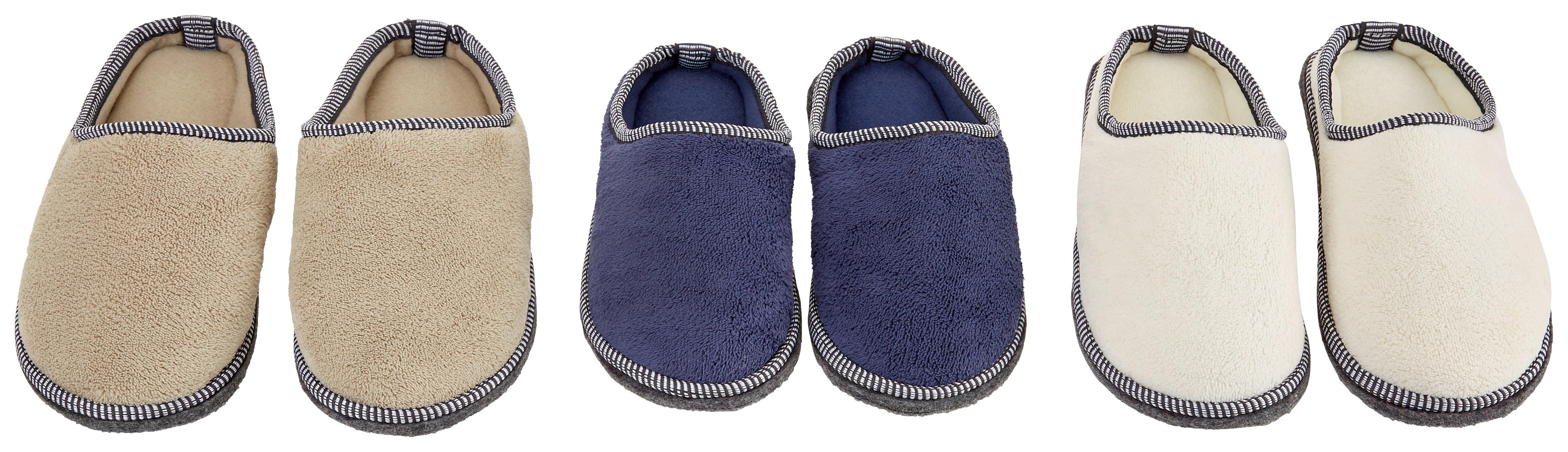 Gästepantoffel Unisex Polyester Versch. Größen - Taupe/Blau, KONVENTIONELL, Textil - Ondega