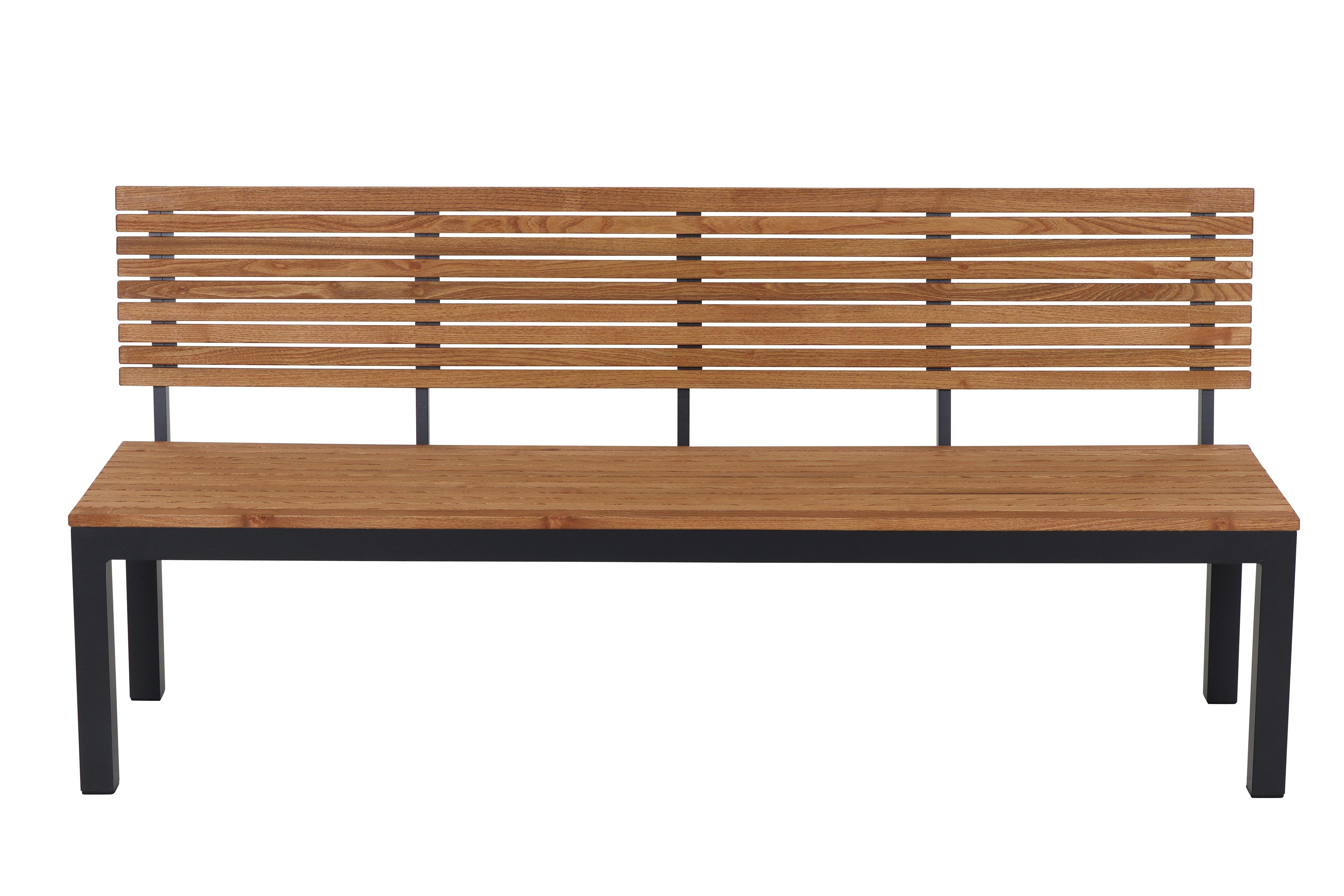 Gartenbank Holz N86394 3-Sitzer - Anthrazit/Robinienfarben, KONVENTIONELL, Holz/Metall (180/84/157,5cm) - Siena Garden