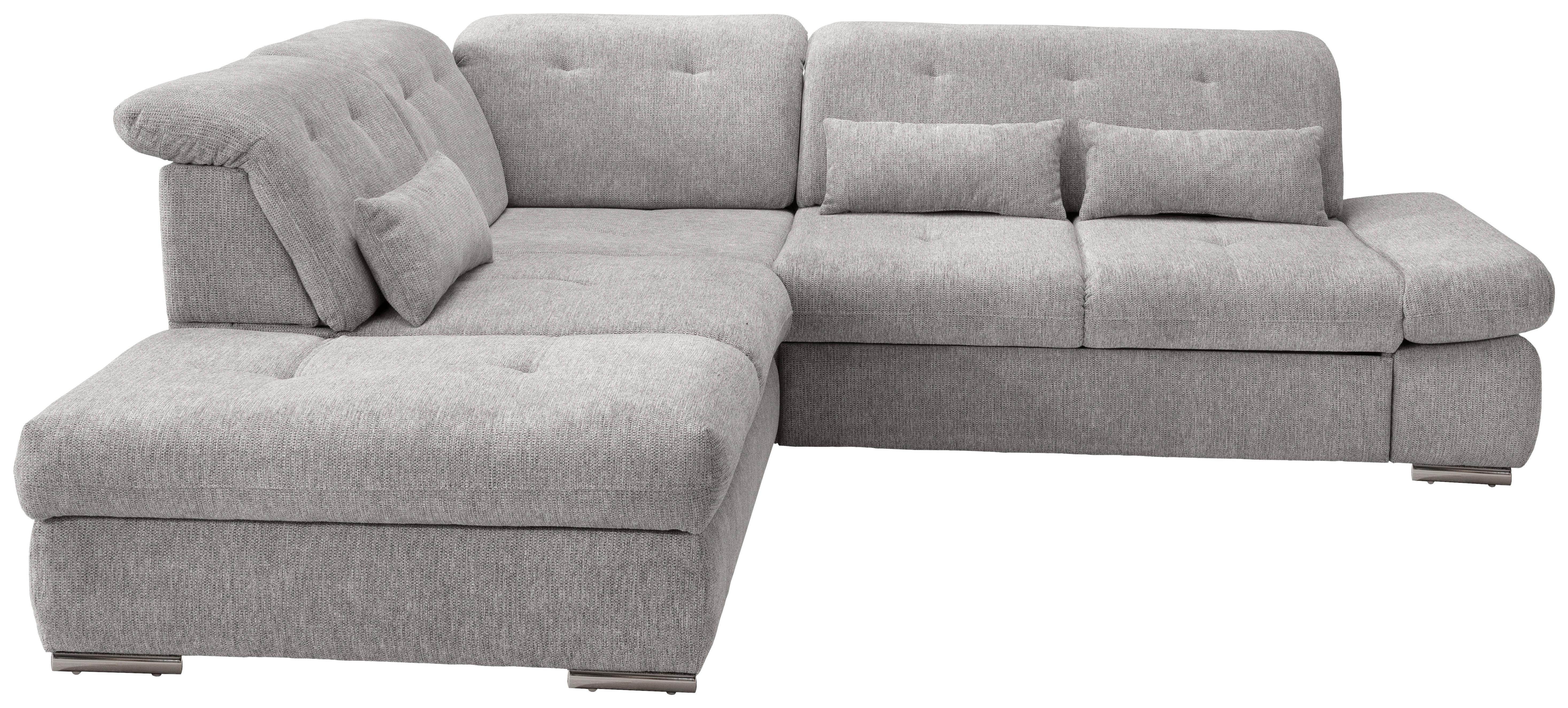 Ecksofa Dalida Grau S: 254x280 cm - Chromfarben/Grau, MODERN, Textil (254/280cm) - Livetastic