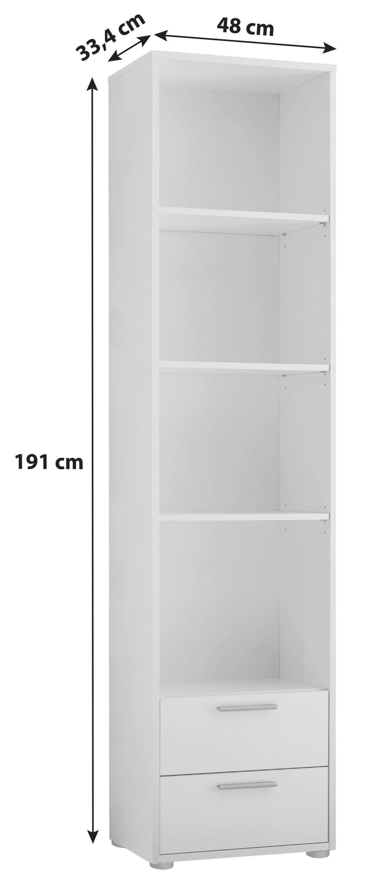 Standregal Bibo B: 48cm Weiß - Schwarz/Weiß, KONVENTIONELL, Holzwerkstoff (48/191/33,4cm) - MID.YOU